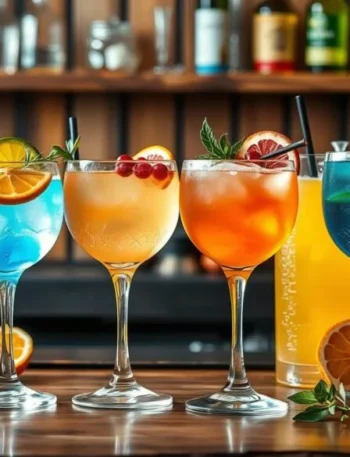 A bartender expertly mixing a jalbitedrinks liquor recipe in a shaker, surrounded by fresh ingredients.