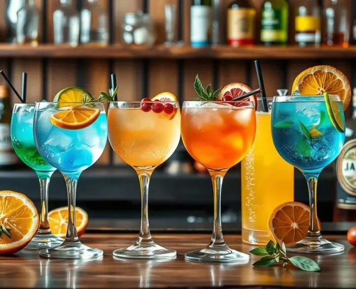 A bartender expertly mixing a jalbitedrinks liquor recipe in a shaker, surrounded by fresh ingredients.