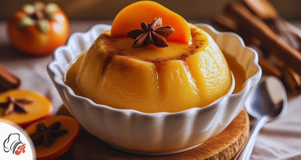 A persimmon salad with nuts and greens