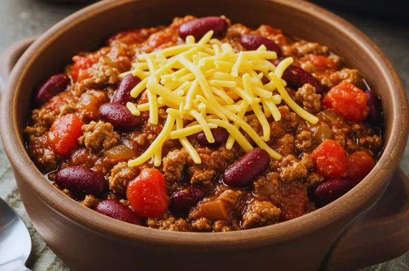 Hearty Recipe With Ground Beef Chili in a Crock Pot