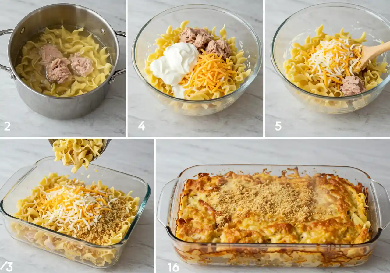 Cheesy Tuna Casserole Without Soup: 5 Easy Steps
