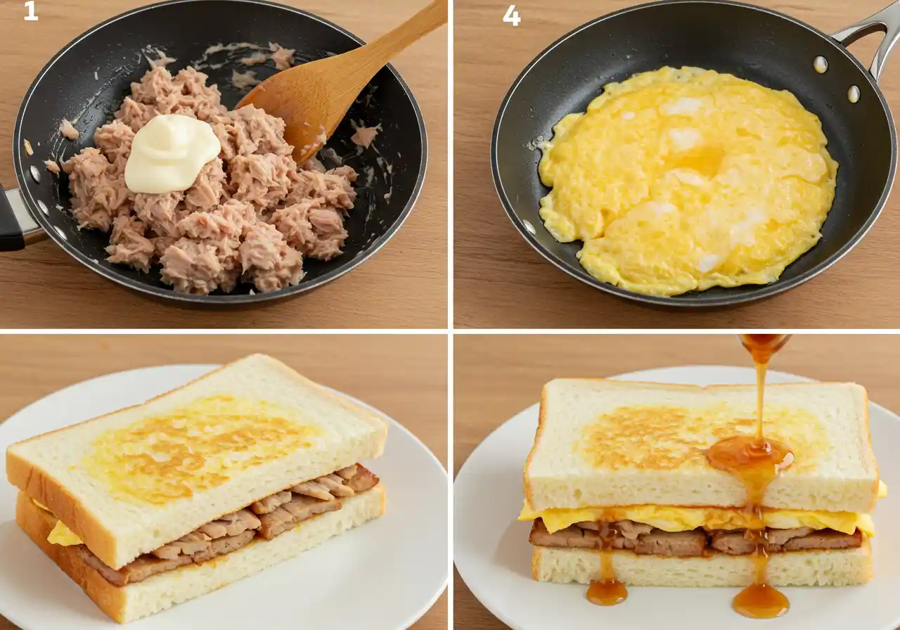How to Make Japanese Tuna Egg Sandwich in 4 Easy Steps