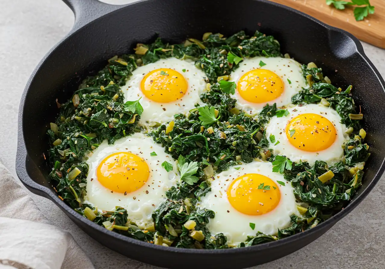 Green Shakshuka Recipe with Spinach in 7 Easy Steps
