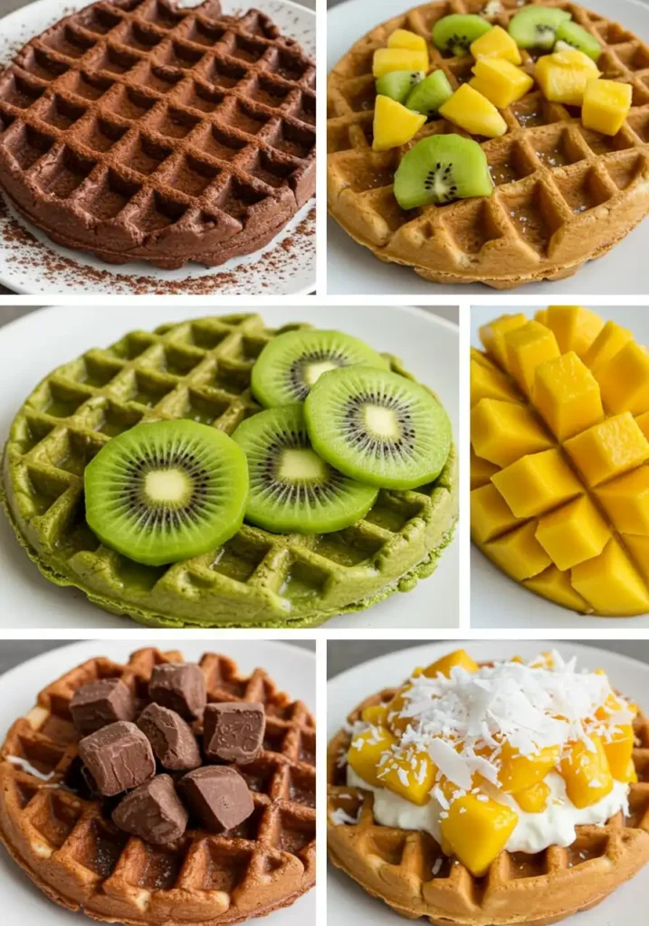 Different flavor variations for world-inspired waffle treats.