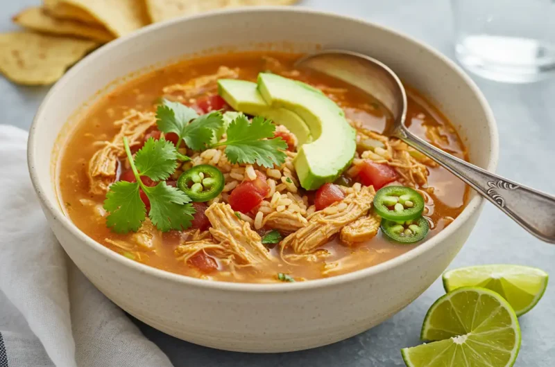 Easy Mexican Chicken Soup with Rice and Vegetables Recipe