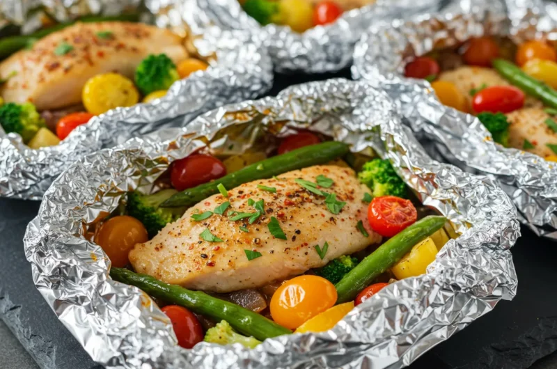 Collection of six simple and flavorful foil packet recipes for oven cooking.