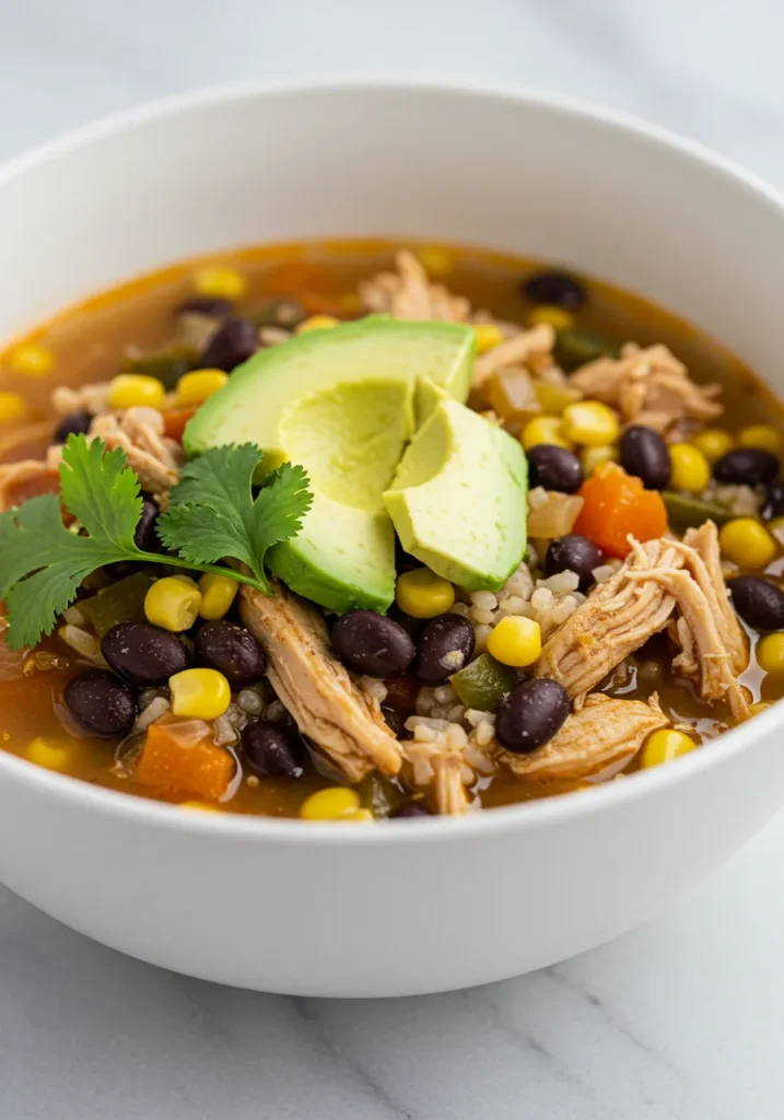informational guide highlighting the health benefits of eating mexican chicken soup including immune support, fresh ingredients, and low-calorie nourishment