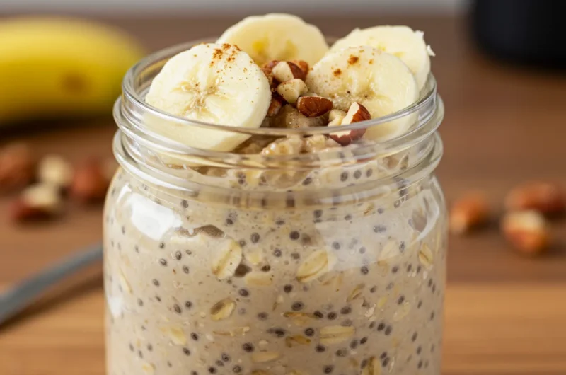 Low-Calorie Banana Overnight Oats