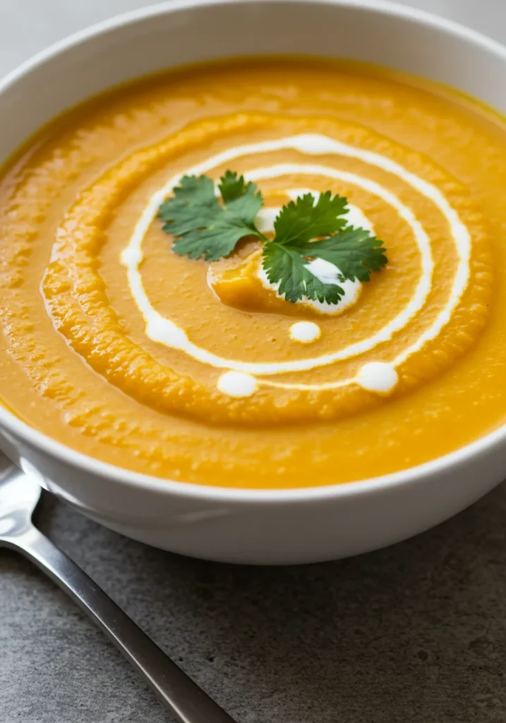 Recipe for creamy sweet potato soup made with Aji Amarillo Paste.