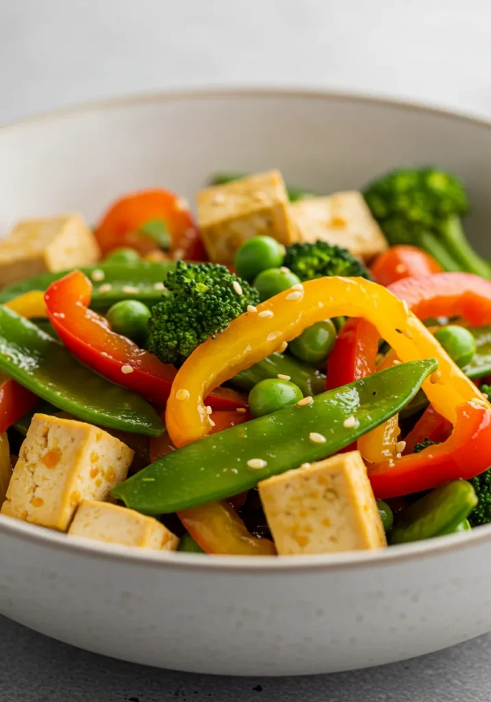 Vegetarian stir-fry recipe with vegetables and Aji Amarillo Paste.