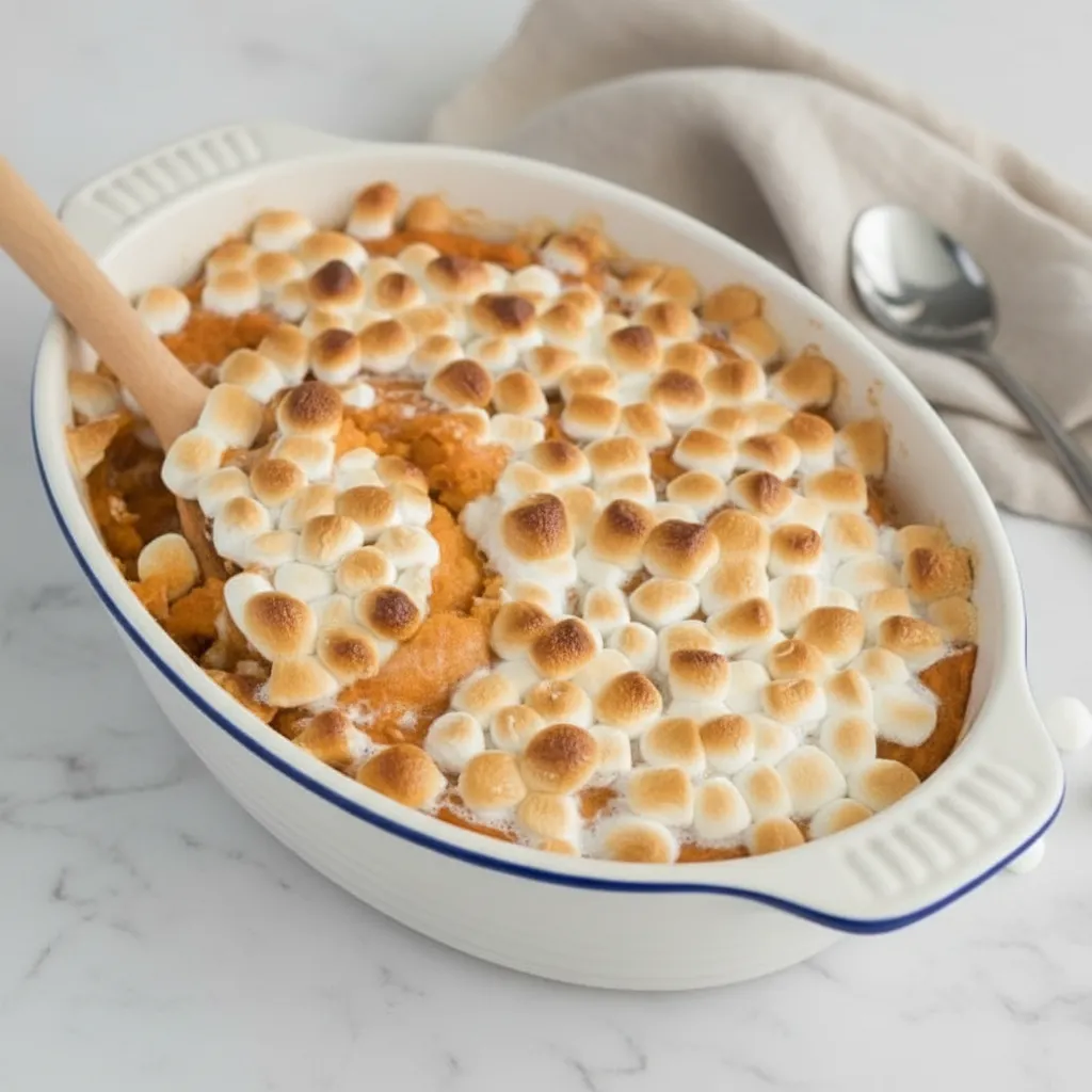 Easy Creamy Sweet Potato Casserole for Thanksgiving