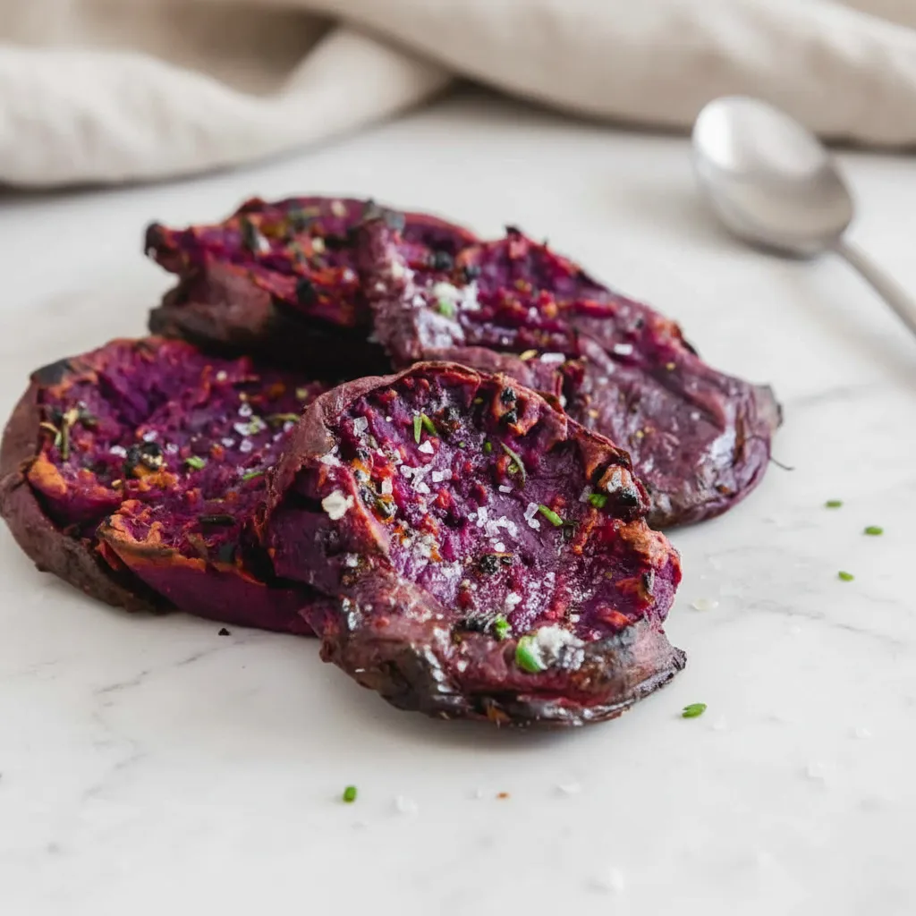 Crispy Herb Roasted Purple Sweet Potatoes Recipe