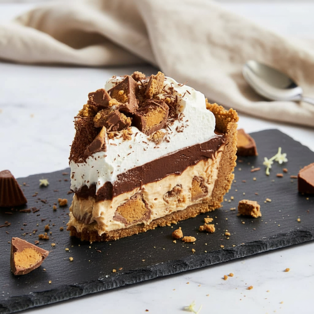 Easy Decadent No-Bake Chocolate Peanut Butter Pie