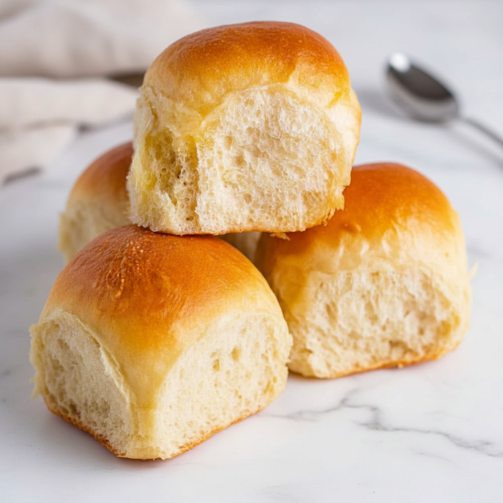 Easy Fluffy Homemade Dinner Rolls Recipe