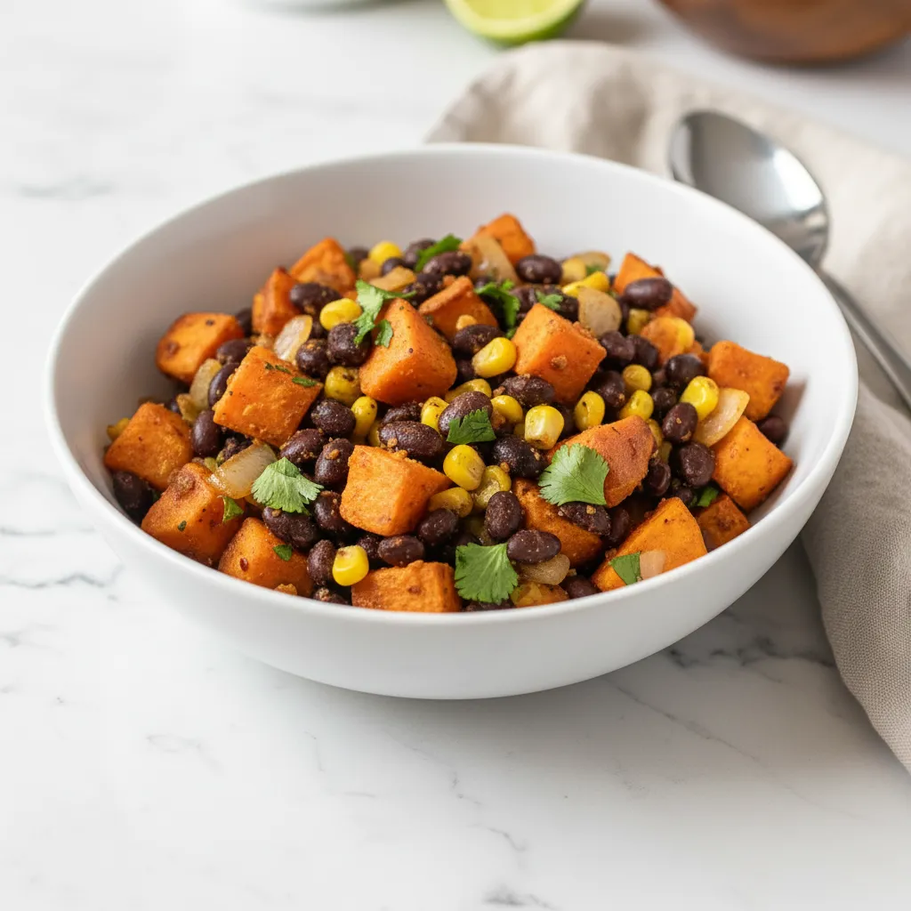 Easy One-Pan Sweet Potato and Black Bean Bake
