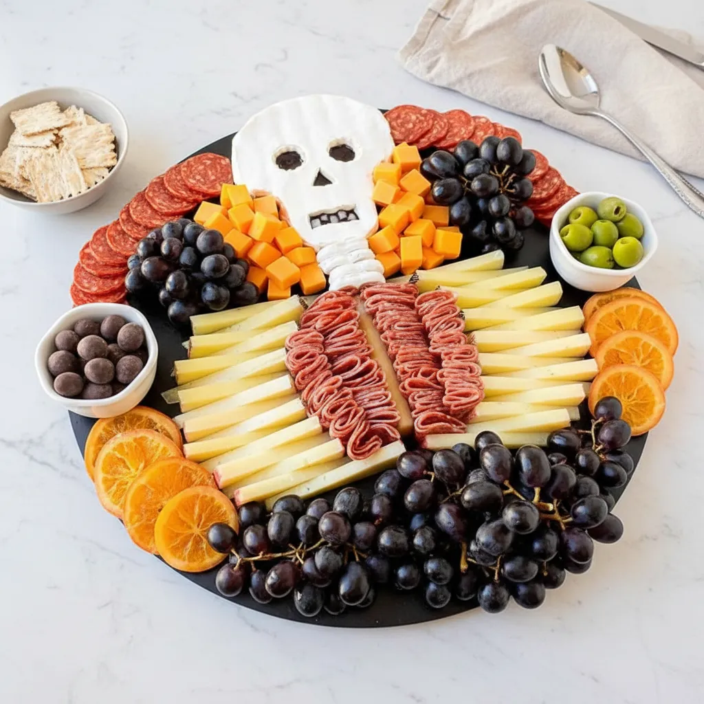 Easy Skeleton Charcuterie Board Recipe for Halloween Parties