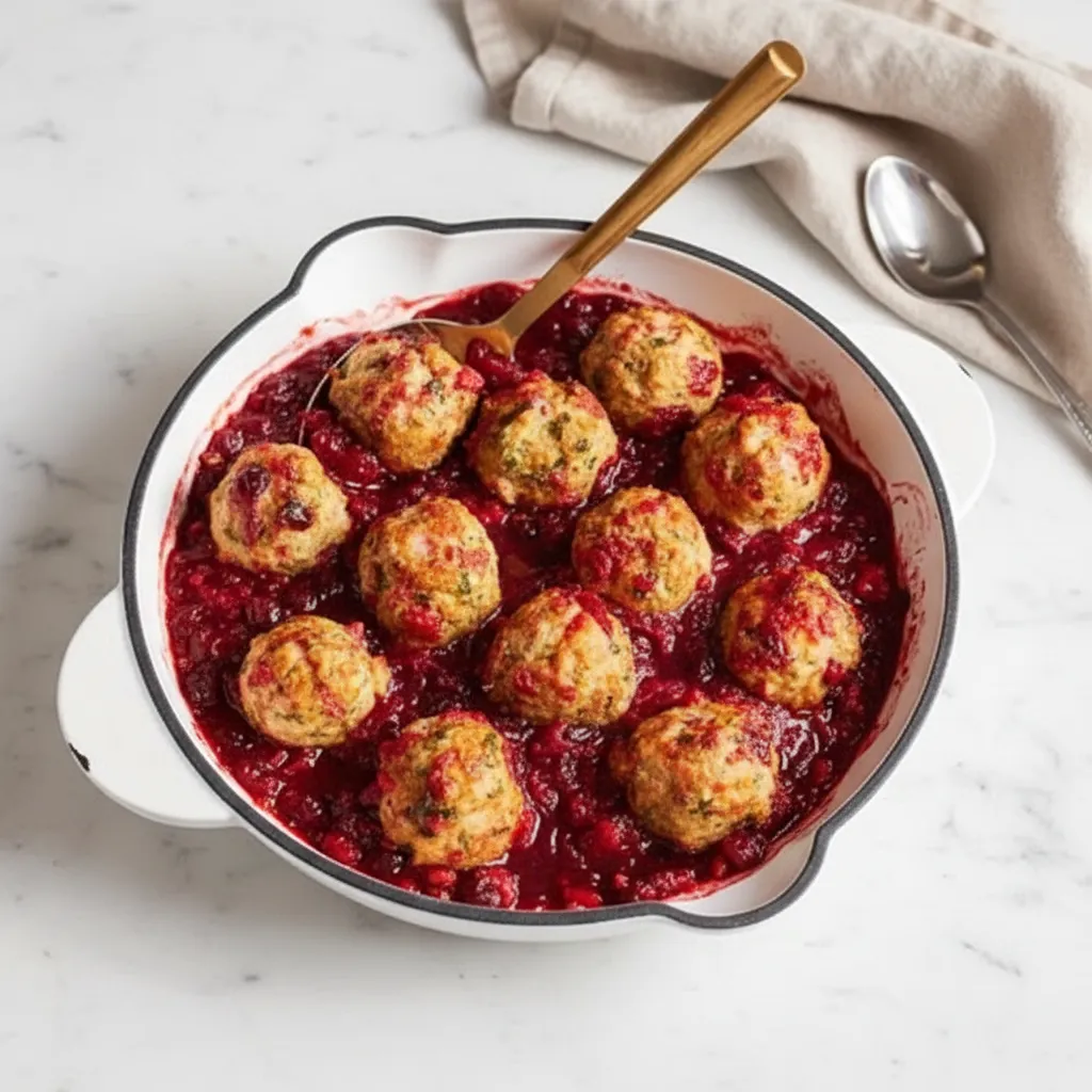 Easy Thanksgiving Finger Foods: Make-Ahead Turkey Meatballs with Chipotle-Cranberry Glaze