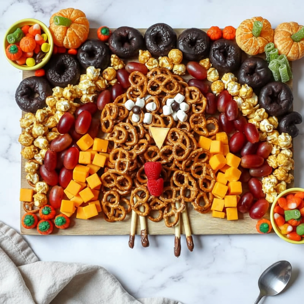 Festive Turkey Charcuterie Board