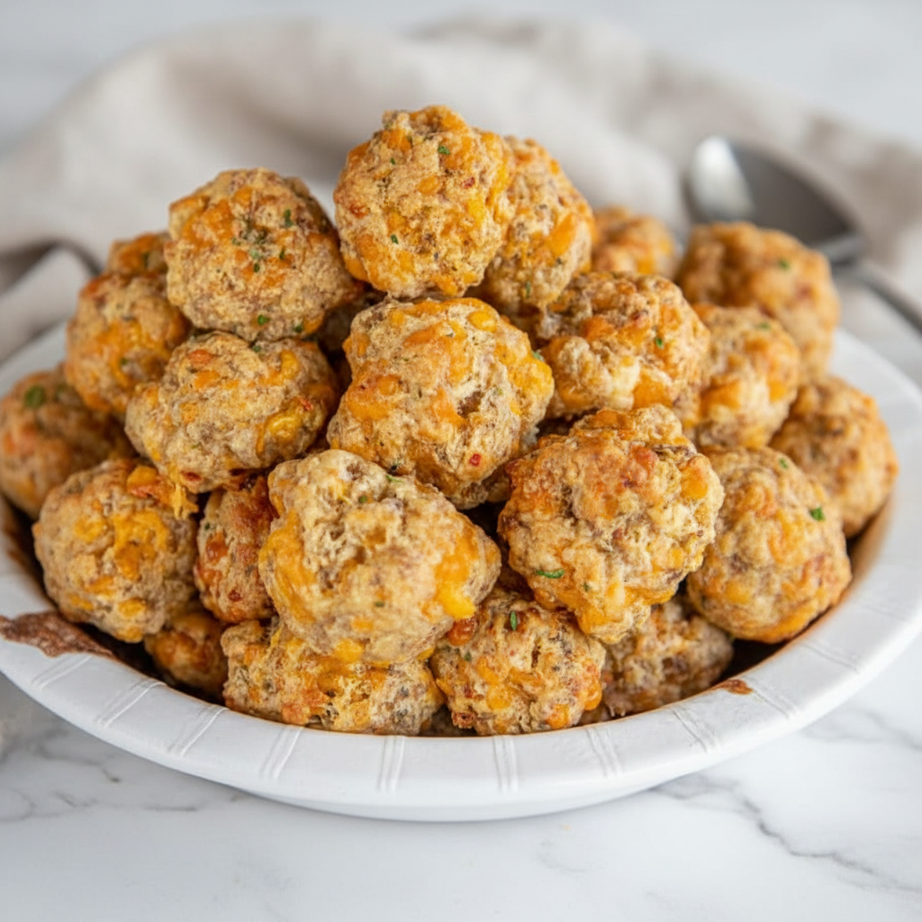 Red Lobster Inspired Cheddar Bay Sausage Balls
